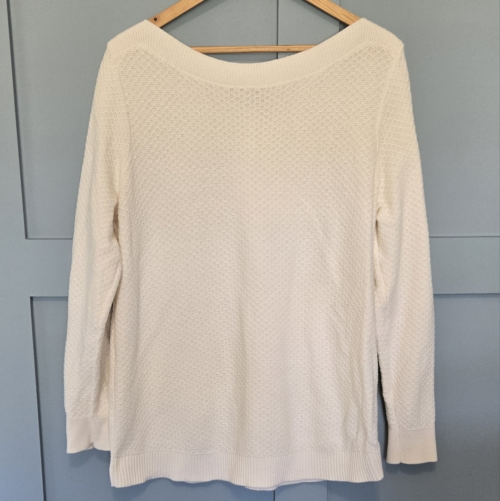 Loft boat neck, light weight, sweater with beautiful texture, great for fall!